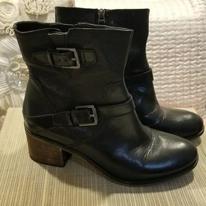 Franco Sarto Black Leather Booties.